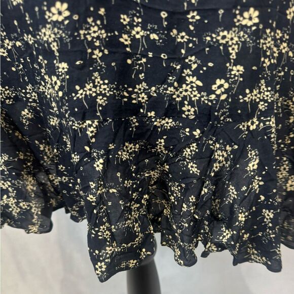 Free People Intimately black cream ditsy floral smocked sundress size medium NWT - Picture 4 of 9